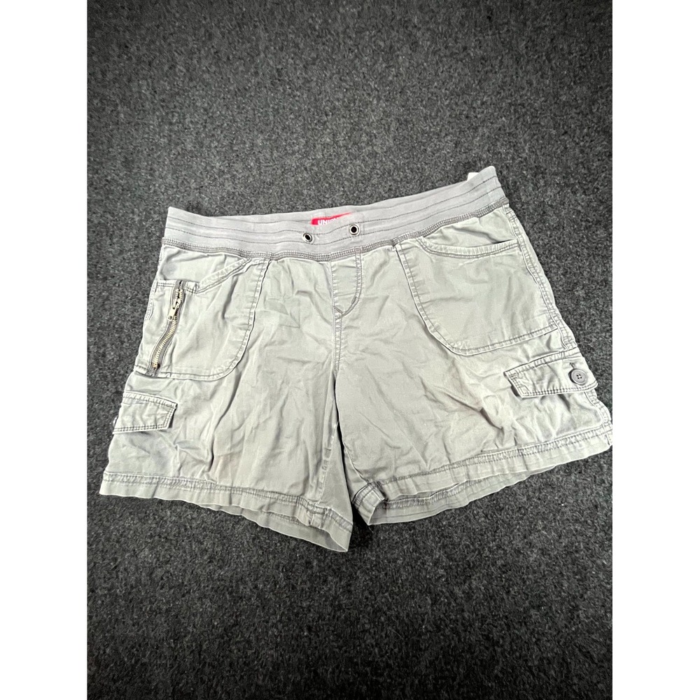 UNIONBAY Cargo Shorts Women's XL Gray Stretch Utility Pockets Y2K Elastic Wasit